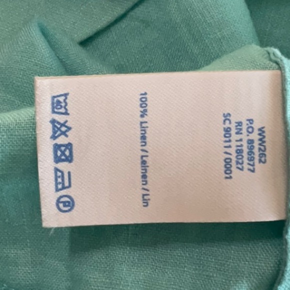 Boden Linen Sleeveless Summer Dress Aqua Blue Size 4L - Picture 10 of 10